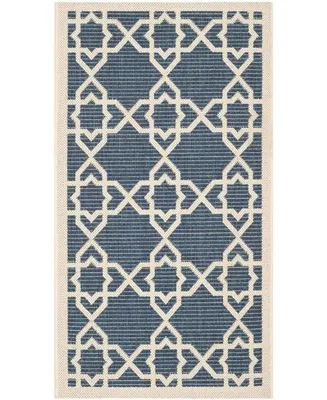 Safavieh Courtyard CY6032 Navy and Beige 2' x 3'7" Sisal Weave Outdoor Area Rug