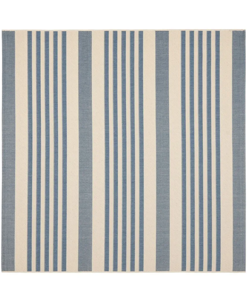 Safavieh Courtyard CY6062 Beige and Blue 6'7" x 6'7" Sisal Weave Square Outdoor Area Rug