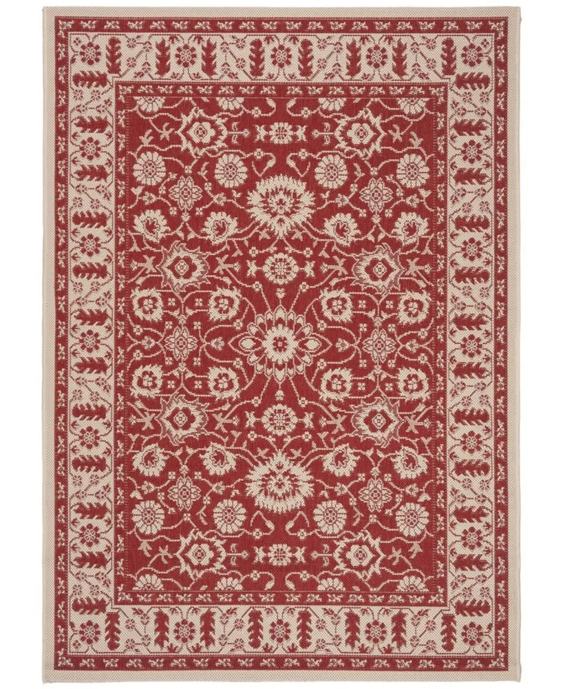 Safavieh Courtyard CY6126 Red and Creme 4' x 5'7" Sisal Weave Outdoor Area Rug