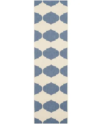 Safavieh Courtyard CY6162 Beige and Blue 2'3" x 8' Runner Outdoor Area Rug