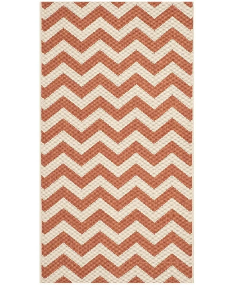 Safavieh Courtyard CY6244 Terracotta and Beige 2'7" x 5' Outdoor Area Rug