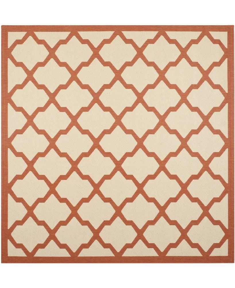 Safavieh Courtyard CY6903 Beige and Terracotta 7'10" x 7'10" Sisal Weave Square Outdoor Area Rug