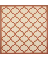 Safavieh Courtyard CY6903 Beige and Terracotta 7'10" x 7'10" Sisal Weave Square Outdoor Area Rug