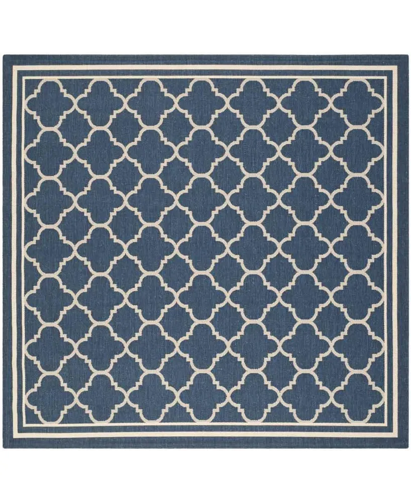 Safavieh Courtyard CY6918 Navy and Beige 6'7" x 6'7" Sisal Weave Square Outdoor Area Rug