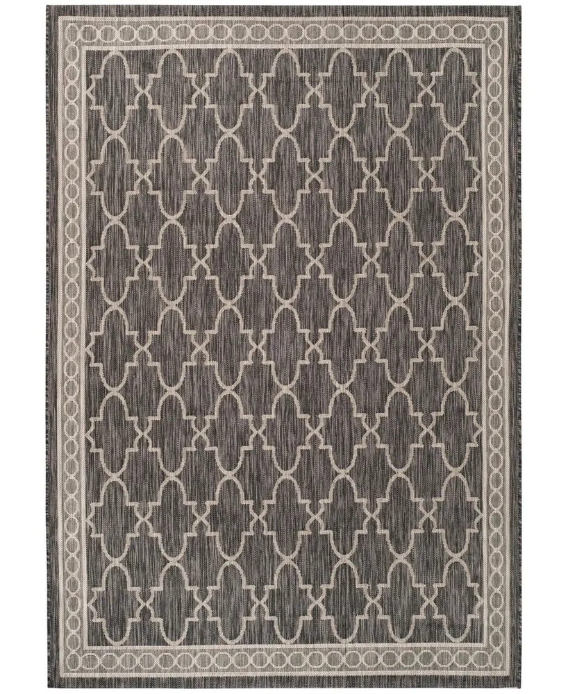 Safavieh Courtyard CY8871 Black and Beige 5'3" x 7'7" Outdoor Area Rug