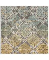 Safavieh Evoke EVK230 Gray and Ivory 5'1" x 5'1" Square Area Rug