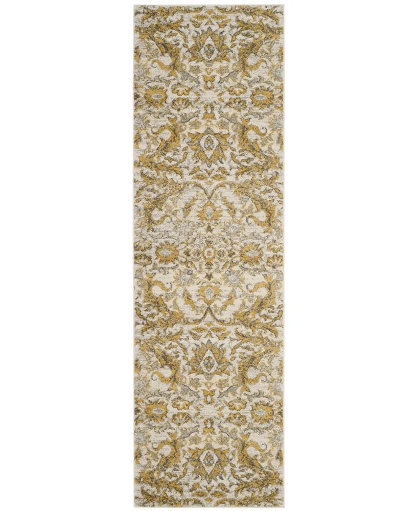 Safavieh Evoke EVK238 Ivory and Gold 2'2" x 7' Runner Area Rug