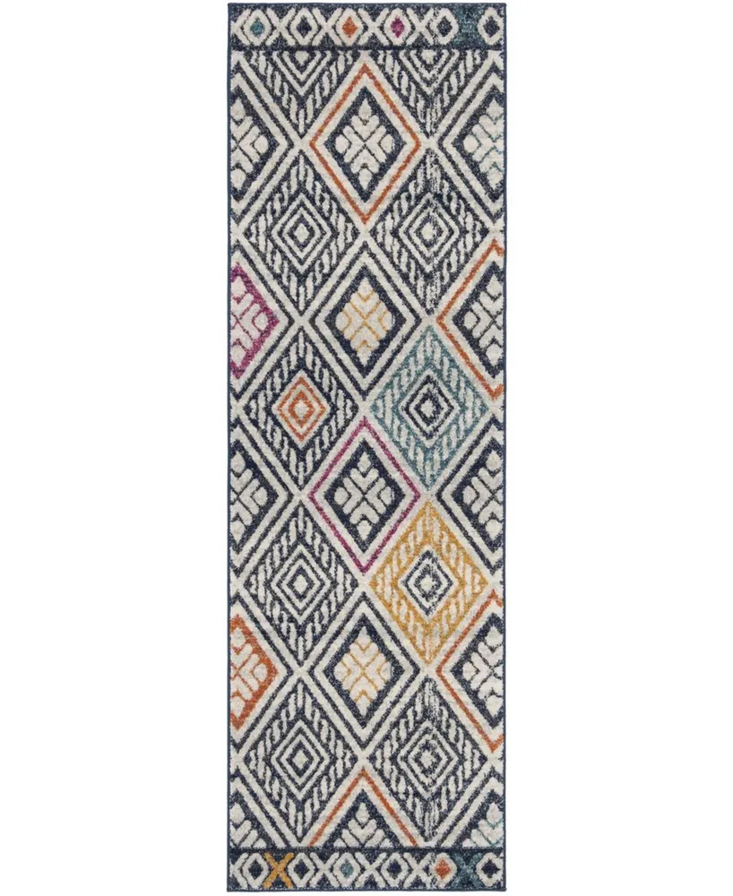 Safavieh Evoke EVK286 Navy and Ivory 2'2" x 7' Runner Area Rug