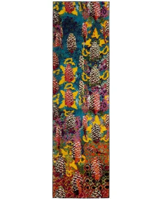 Safavieh Fiesta FSG369 Turquoise and Multi 2'3" x 8' Runner Area Rug