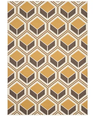 Safavieh Hampton HAM512 Ivory and Camel 5'1" x 7'7" Outdoor Area Rug