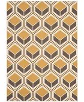 Safavieh Hampton HAM512 Ivory and Camel 5'1" x 7'7" Outdoor Area Rug