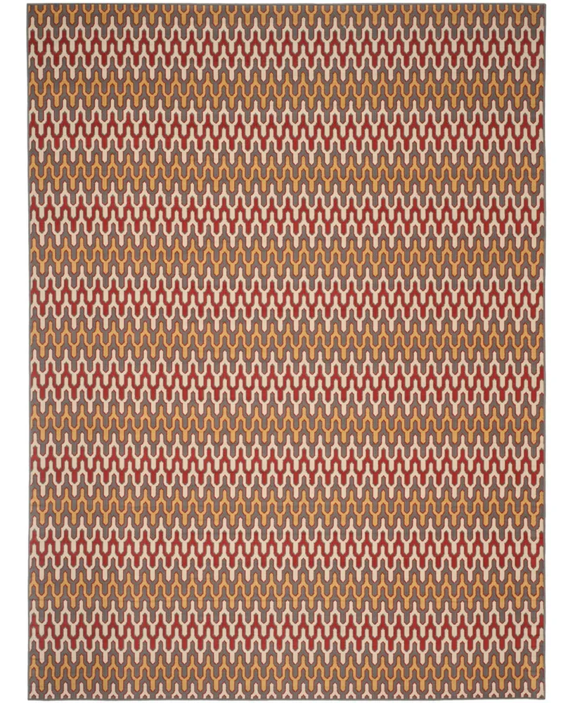 Safavieh Hampton HAM518 Dark Gray and Rust 8' x 11' Outdoor Area Rug