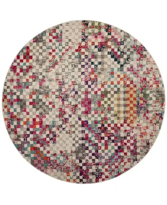 Safavieh Monaco MNC241 Gray and Multi 6'7" x 6'7" Round Area Rug