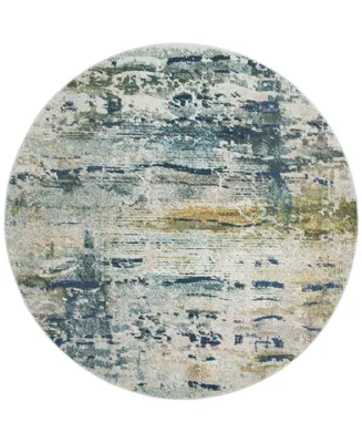 Safavieh Monaco MNC259 Blue and Gray 6'7" x 6'7" Round Area Rug