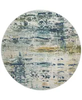 Safavieh Monaco MNC259 Blue and Gray 6'7" x 6'7" Round Area Rug