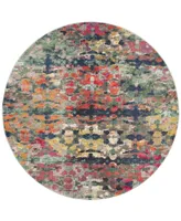 Safavieh Monaco MNC263 Green and Blue 6'7" x 6'7" Round Area Rug