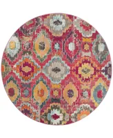 Safavieh Monaco MNC265 Red and Blue 6'7" x 6'7" Round Area Rug