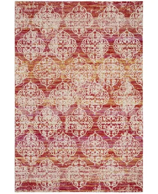 Safavieh Montage MTG182 Pink and Multi 5'1" x 7'6" Outdoor Area Rug