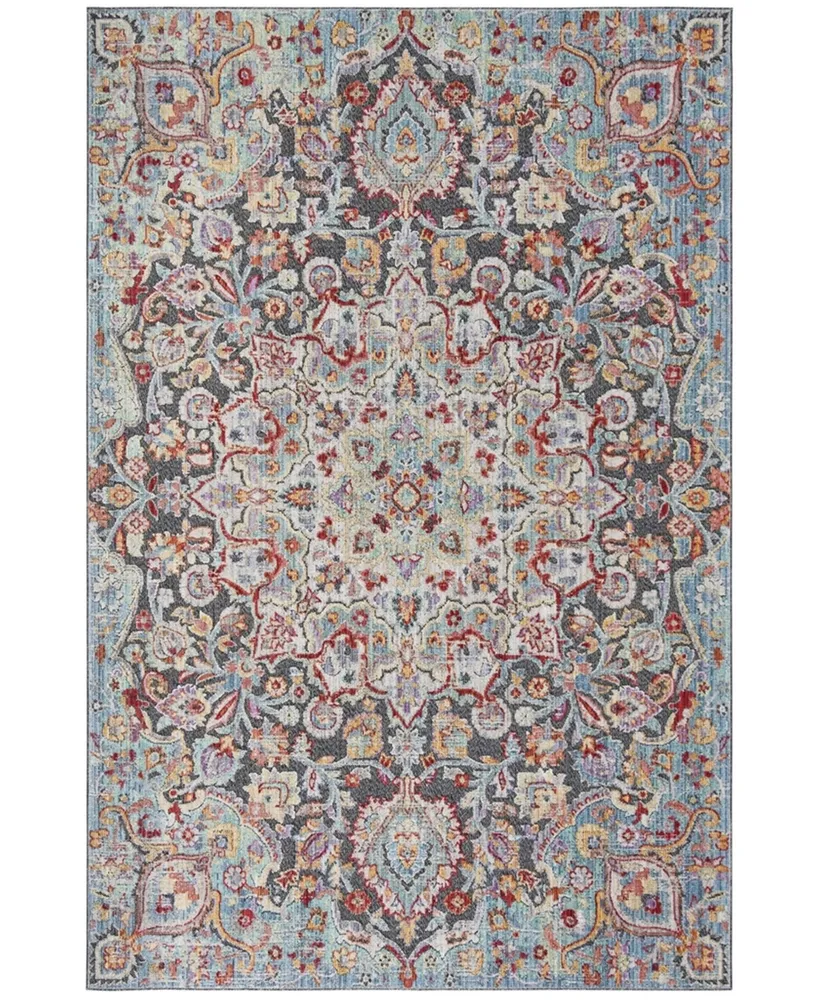 Safavieh Provance PRV182 Aqua and Black 5'3" x 7'6" Area Rug