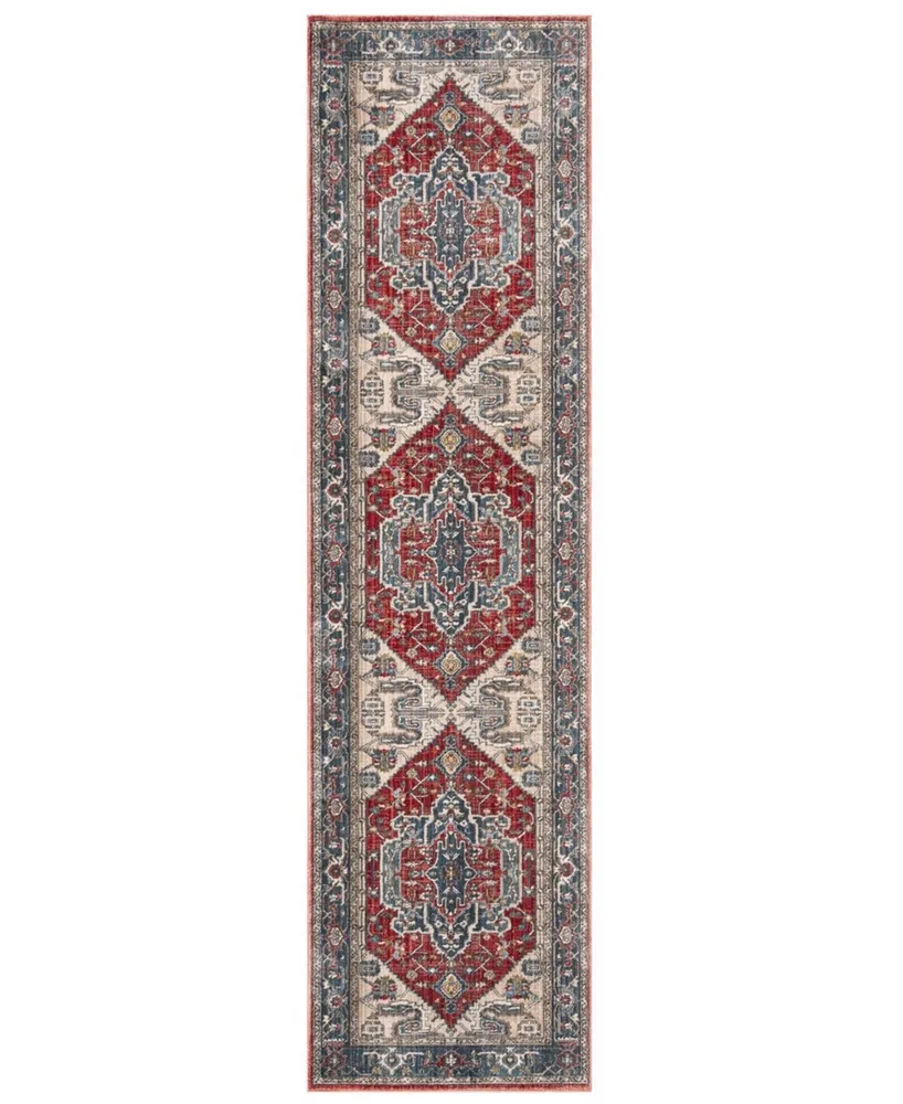 Safavieh Vintage Persian VTP477 Red and Blue 2'2" x 8' Runner Area Rug