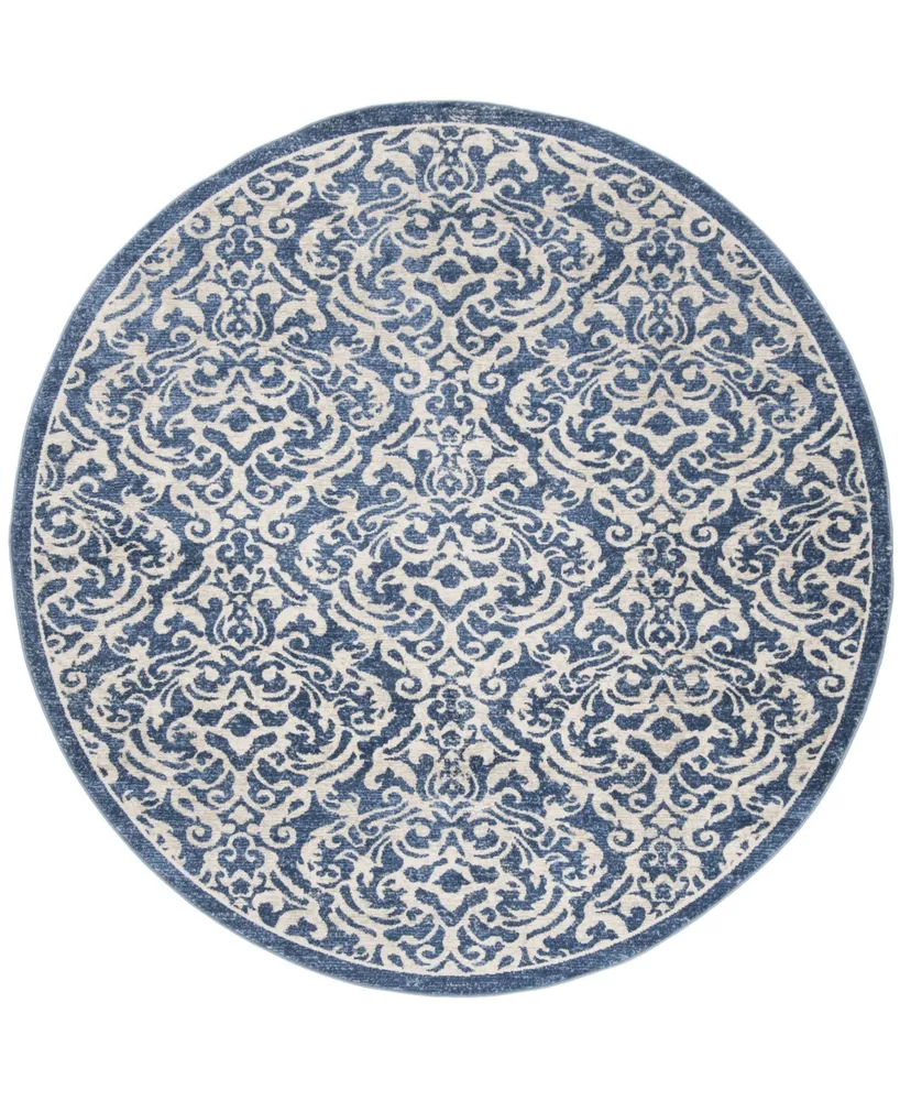 Safavieh Brentwood BNT810 Navy and Creme 6'7" x 6'7" Round Rug