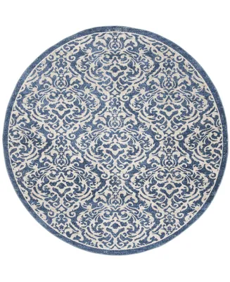 Safavieh Brentwood BNT810 Navy and Creme 6'7" x 6'7" Round Rug