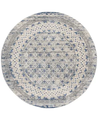 Safavieh Brentwood BNT899 Light Gray and Blue 6'7" x 6'7" Round Area Rug