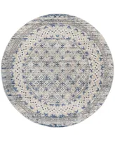 Safavieh Brentwood BNT899 Light Gray and Blue 6'7" x 6'7" Round Area Rug