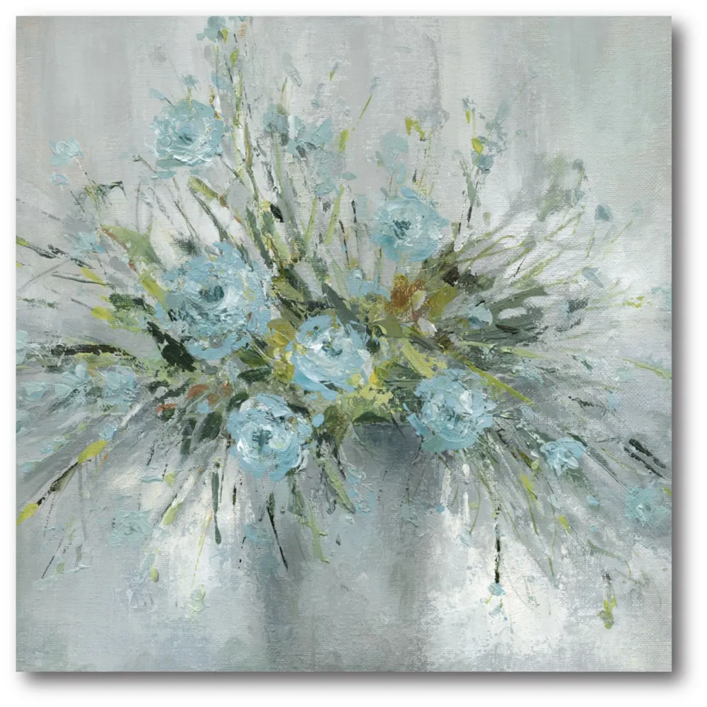 Courtside Market Blue Bouquet Gallery-Wrapped Canvas Wall Art - 16" x 16"