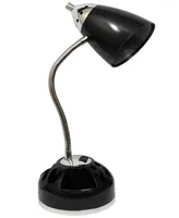Limelight's Flossy Organizer Desk Lamp with Charging Outlet Lazy Susan Base