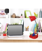 Limelight's Gooseneck Organizer Desk Lamp with iPad Tablet Stand Book Holder and Charging Outlet