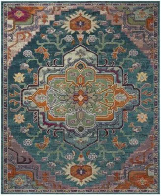 Safavieh Crystal Crs501 Teal Rose Area Rug Collection