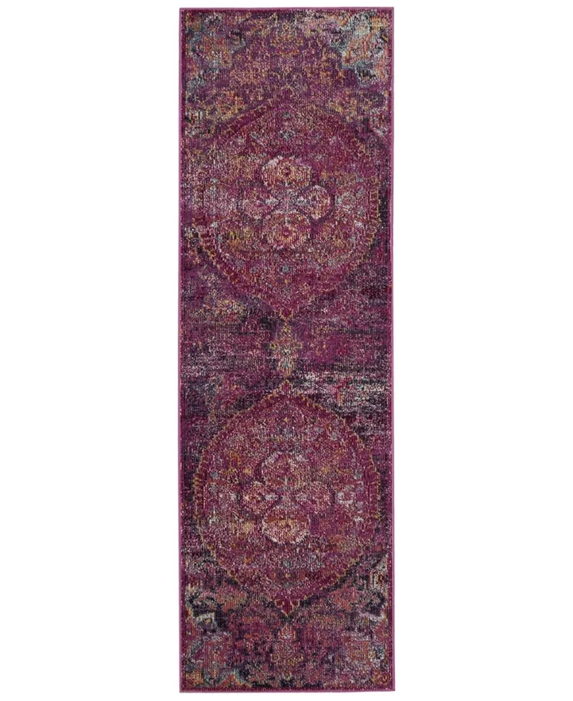 Safavieh Crystal CRS512 Fuchsia and Purple 2'2" x 9' Runner Area Rug