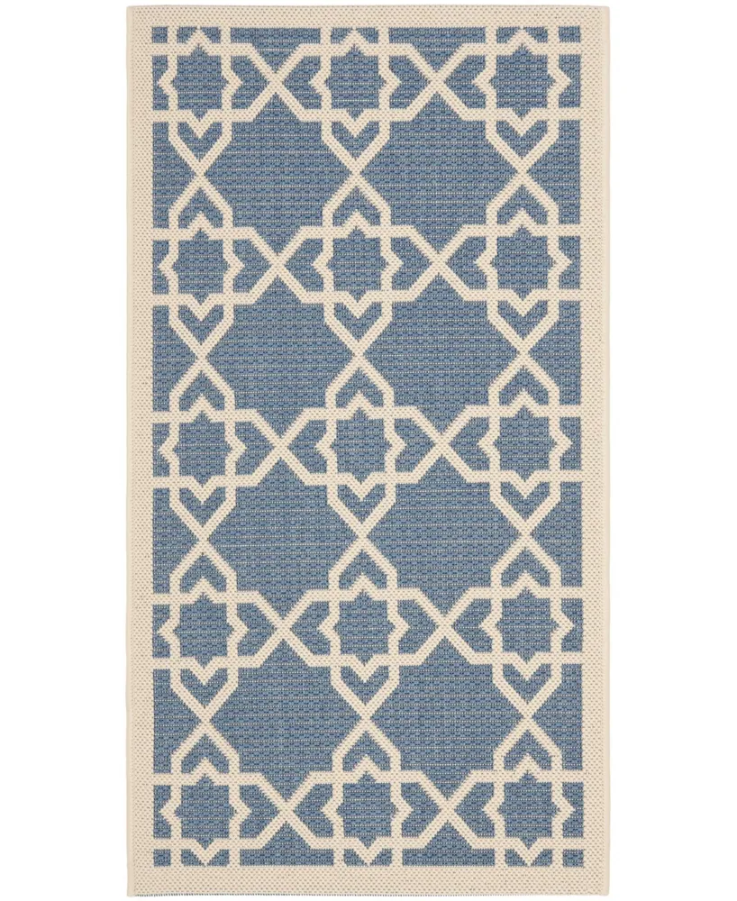 Safavieh Courtyard CY6032 Blue and Beige 2'7" x 5' Sisal Weave Outdoor Area Rug