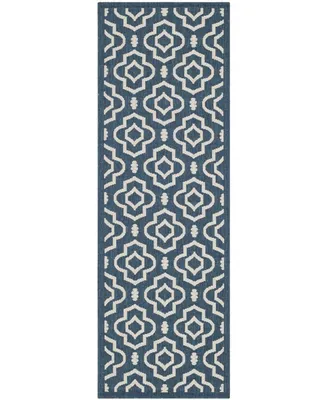 Safavieh Courtyard CY6926 Navy and Beige 2'3" x 10' Sisal Weave Runner Outdoor Area Rug