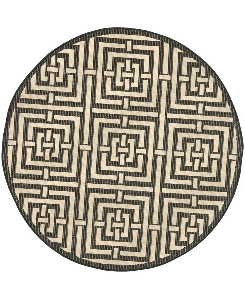 Safavieh Courtyard CY6937 and Bone 6'7" x 6'7" Round Outdoor Area Rug