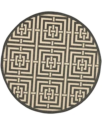 Safavieh Courtyard CY6937 and Bone 6'7" x 6'7" Round Outdoor Area Rug