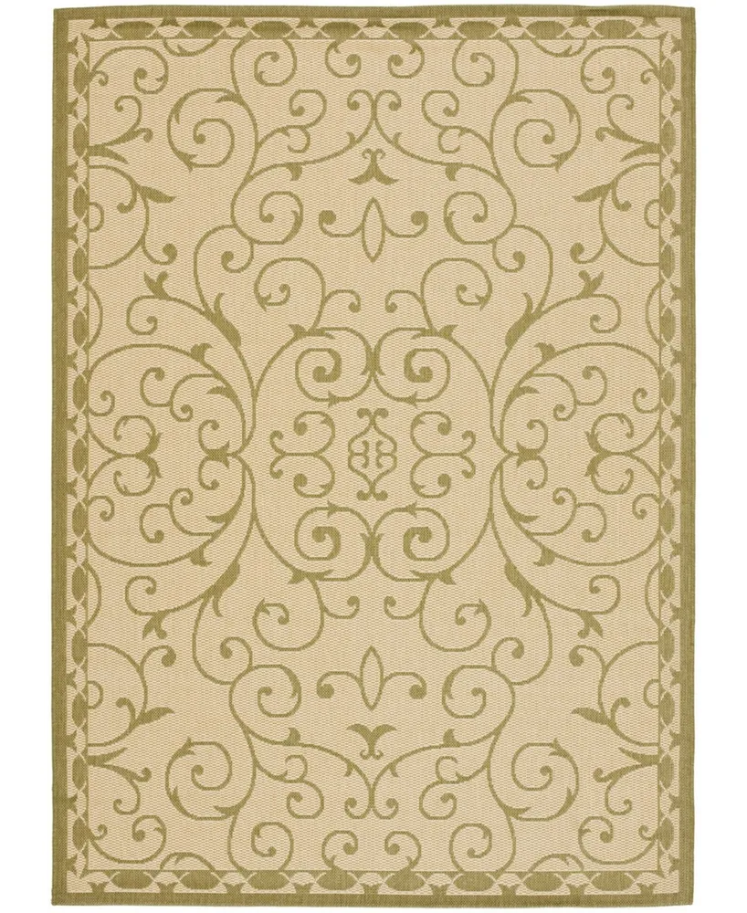 Safavieh Courtyard CY6888 Cream and Green 6'7" x 9'6" Outdoor Area Rug