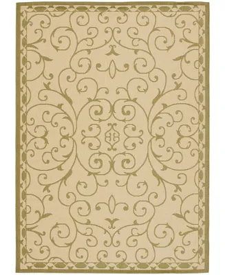 Safavieh Courtyard CY6888 Cream and Green 6'7" x 9'6" Outdoor Area Rug