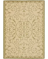 Safavieh Courtyard CY6888 Cream and Green 6'7" x 9'6" Outdoor Area Rug