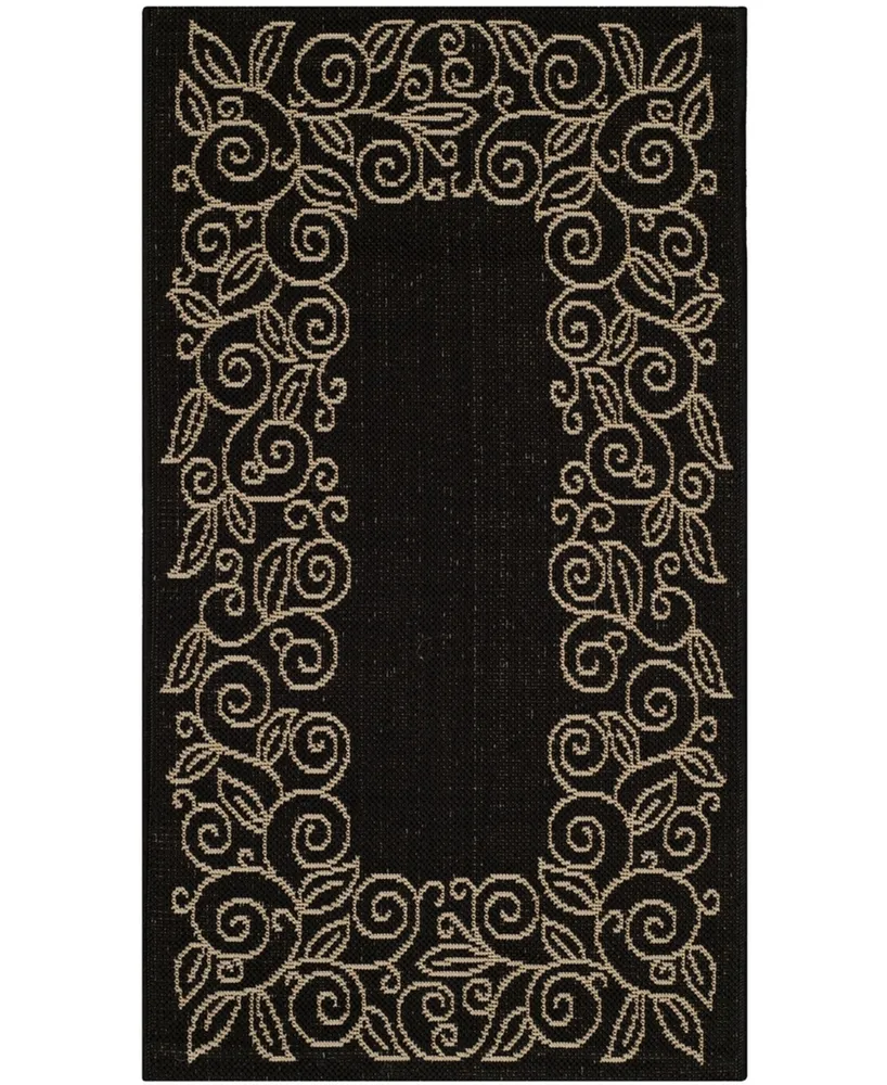 Safavieh Courtyard CY5139 Black and Beige 2'7" x 5' Outdoor Area Rug