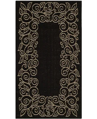 Safavieh Courtyard CY5139 Black and Beige 2'7" x 5' Outdoor Area Rug