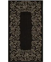 Safavieh Courtyard CY5139 Black and Beige 2'7" x 5' Outdoor Area Rug