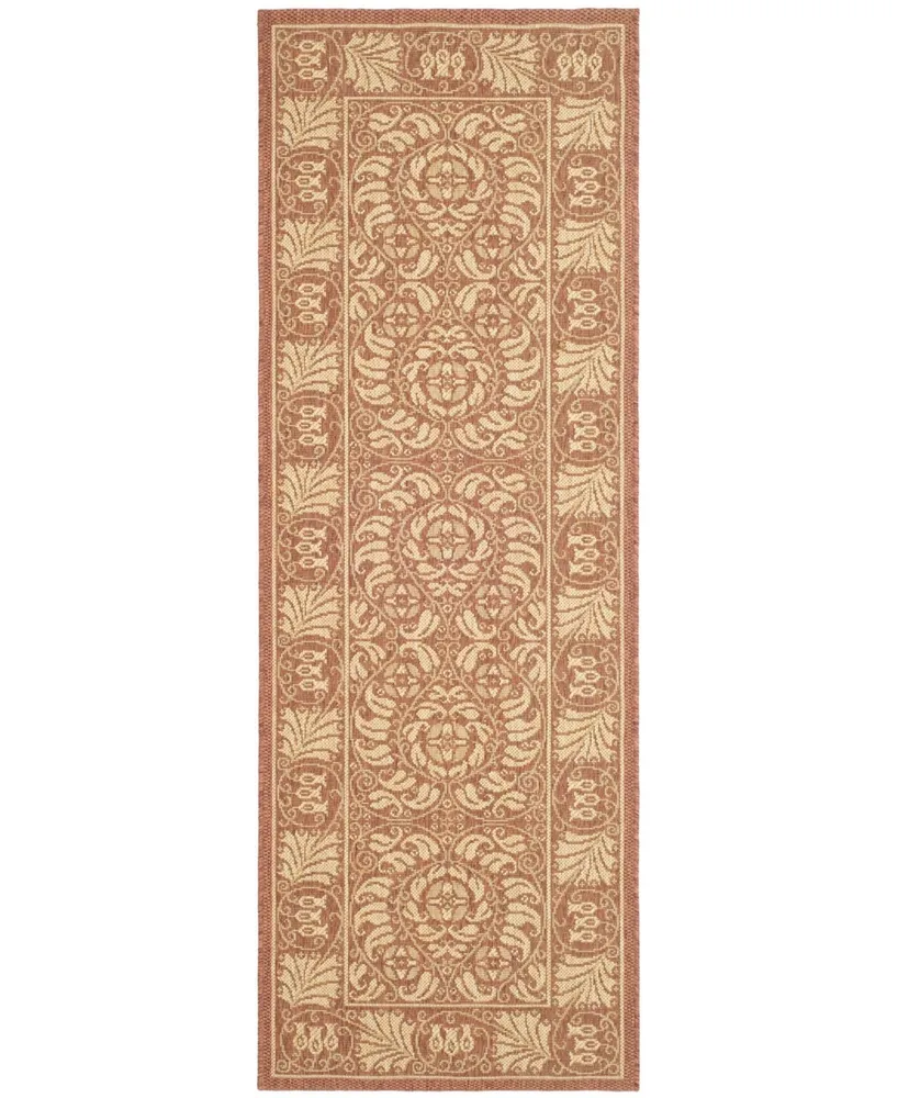 Safavieh Courtyard CY5146 Rust and Sand 2'7" x 8'2" Runner Outdoor Area Rug