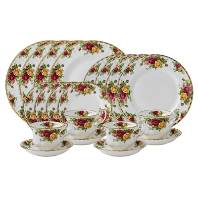 Royal Albert Old Country Roses 20-Piece Dinnerware Set, Service for 4