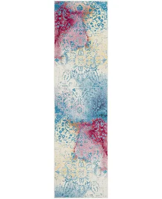 Safavieh Watercolor WTC620 Light Blue and Light Yellow 2'2" x 8' Runner Area Rug