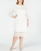 Calvin Klein Plus Sheer-Stripe Sheath Dress