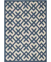 Safavieh Courtyard CY6915 Navy and Beige 4' x 5'7" Sisal Weave Outdoor Area Rug