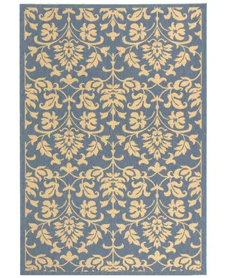 Safavieh Courtyard CY3416 Blue and Natural 4' x 5'7" Outdoor Area Rug