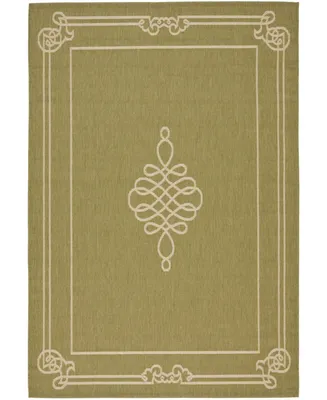 Safavieh Courtyard CY6788 Green and Creme 4' x 5'7" Outdoor Area Rug